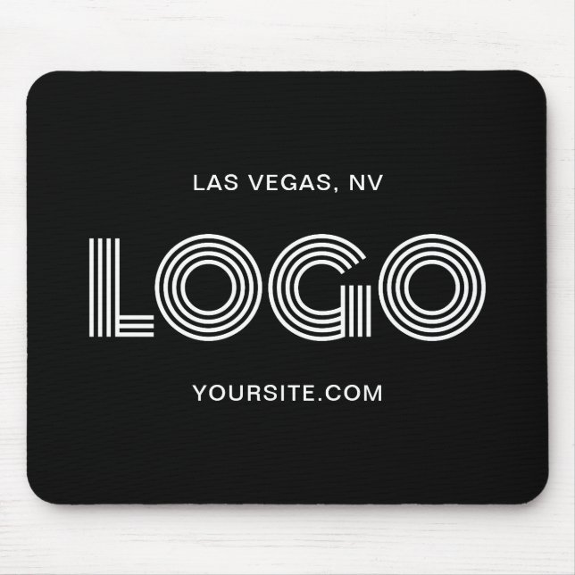 Tapis De Souris Logo moderne noir et blanc (Devant)