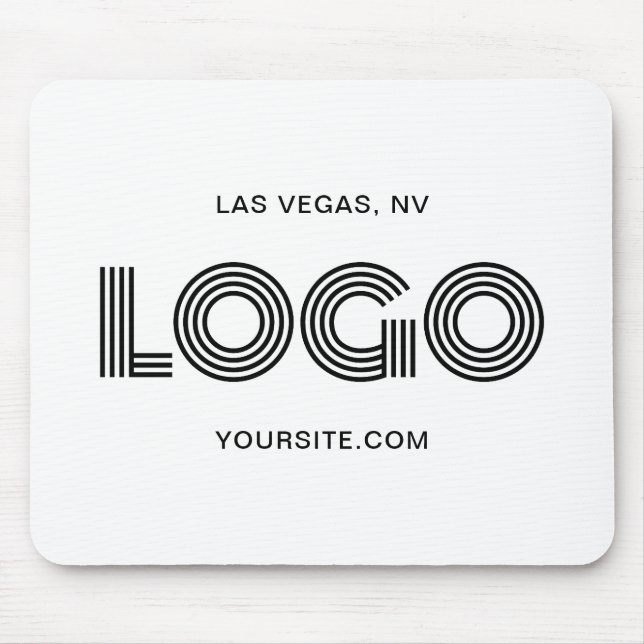 Tapis De Souris Logo moderne noir et blanc (Devant)