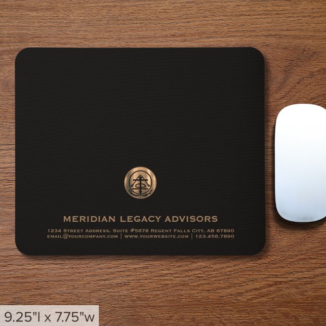 Tapis De Souris Logo noir de luxe en cuivre (Créateur téléchargé)