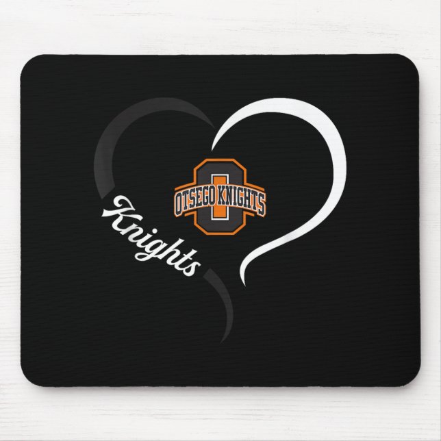 Tapis De Souris Logo Otsego Knights Slogan demi-coeur (Devant)