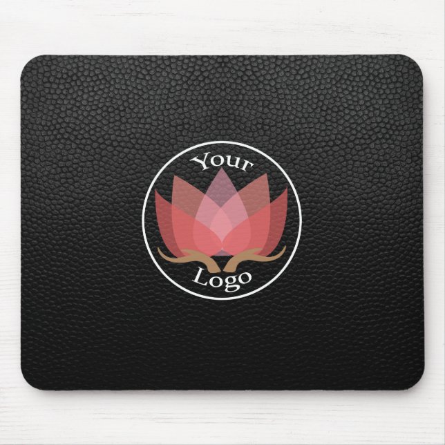 Tapis De Souris LOGO Personnalisé En Cuir Noir (Devant)