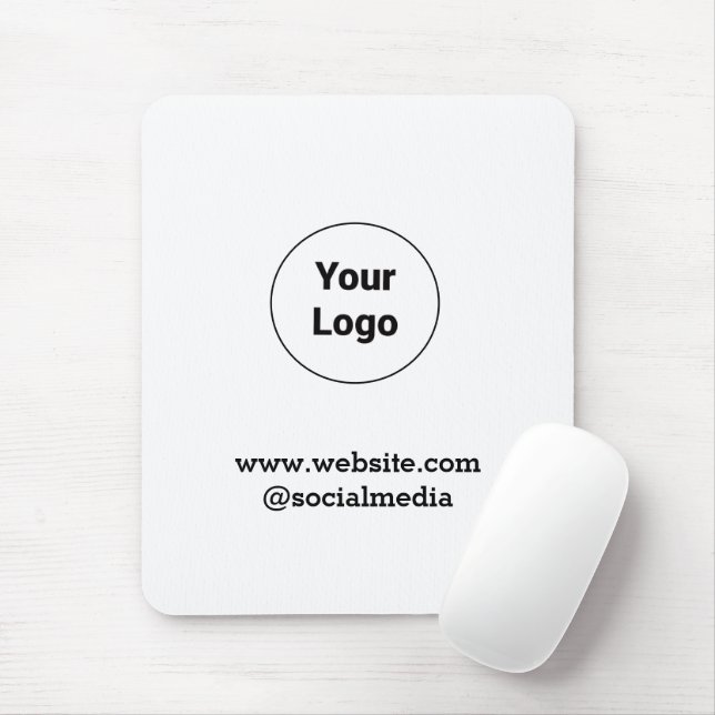 Tapis De Souris Logo personnalisé simple et élégant ici société (Avec souris)
