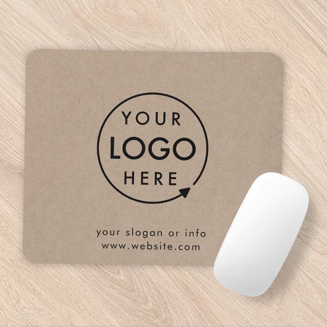 Tapis De Souris Logo Rustique Kraft | Entreprise moderne (Créateur téléchargé)
