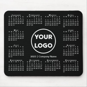 Tapis De Souris Logo simple 2023 Calendrier Business sur Noir