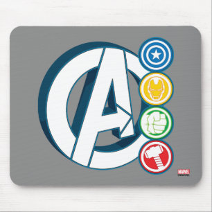 Tapis De Souris Logos de personnages des Avengers