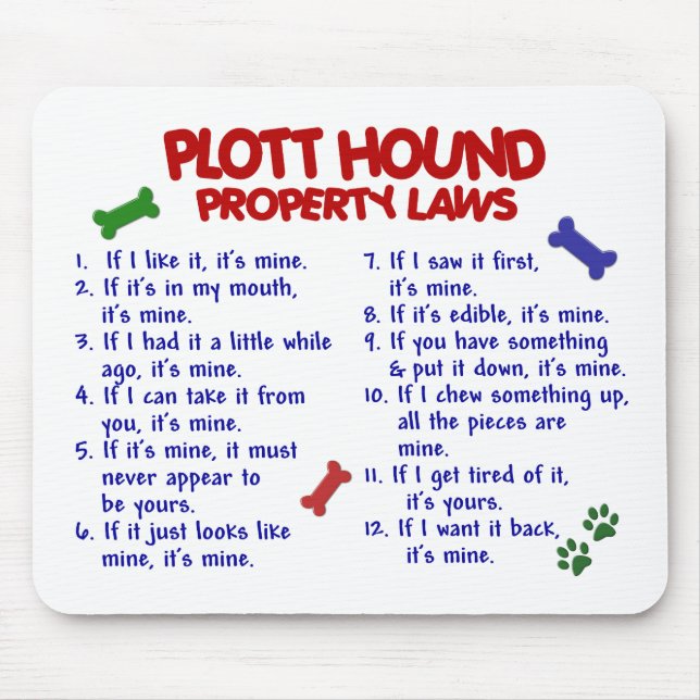 Tapis De Souris Lois 2 de propriété de CHIEN de PLOTT (Devant)