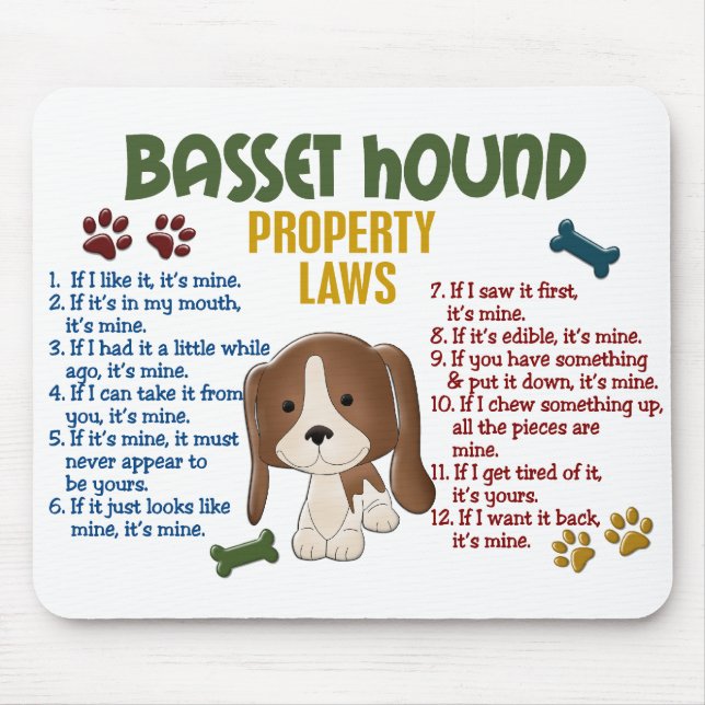 Tapis De Souris Lois 4 de propriété de Basset Hound (Devant)