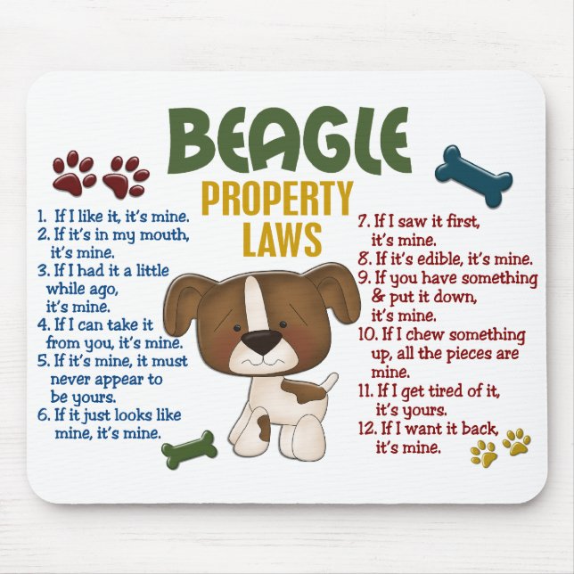 Tapis De Souris Lois 4 de propriété de beagle (Devant)