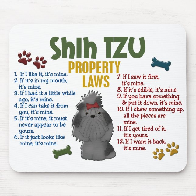 Tapis De Souris Lois 4 de propriété de Shih Tzu (Devant)