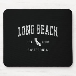 Tapis De Souris Long Beach Californie Ca Sports sportifs Vintages 