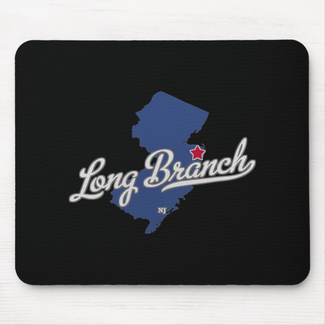 Tapis De Souris Long Branch New Jersey Nj Map  (Devant)