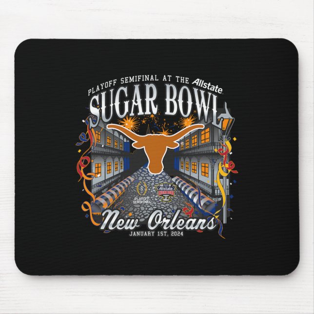 Tapis De Souris Longhorns Sugar Bowl 2024 Cfp Semi-Football Nola (Devant)