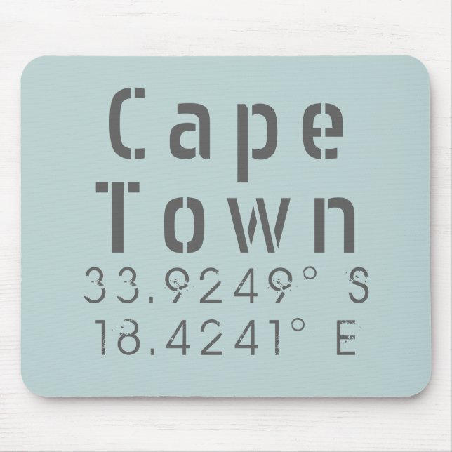 Tapis De Souris Longitude de la latitude du Cap (Devant)