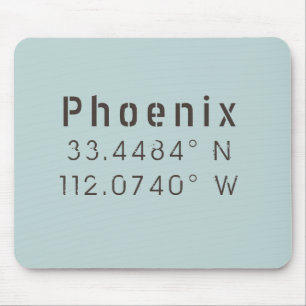 Tapis De Souris Longitude de la latitude Phoenix