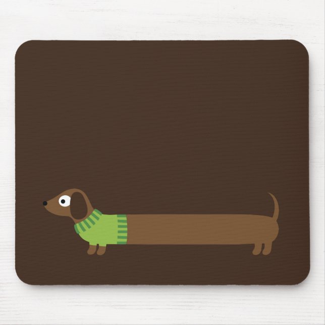 Tapis De Souris Longue illustration mignonne de teckel (Devant)