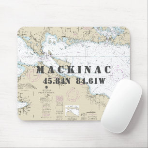 Tapis De Souris Longue Latitude MI de l'île Mackinac Nautique
