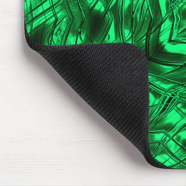 Tapis De Souris Longues courbes formant étoile sur métal vert (Coin)