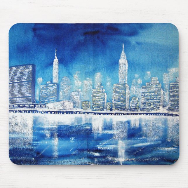 Tapis De Souris L'ONU et hiver de l'East River de Midtown (Devant)