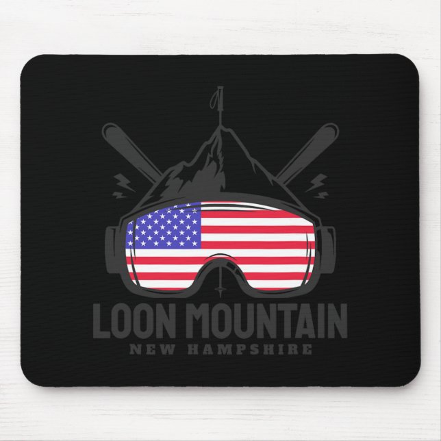 Tapis De Souris Loon Mountain New Hampshire Usa Ski Retro Skiing  (Devant)