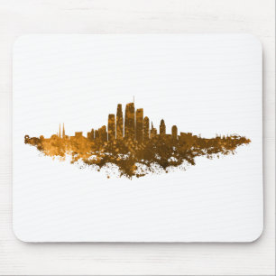 Tapis De Souris Los Angeles City Skyline - Orange