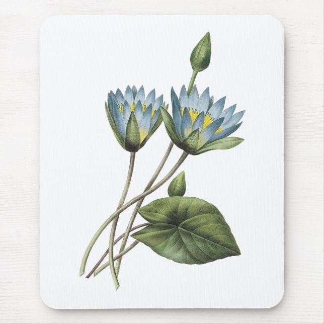 Tapis De Souris lotus bleu (caerulea de Nymphaea) par Redouté (Devant)