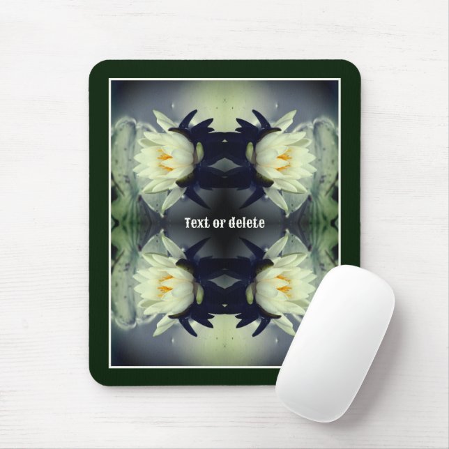 Tapis De Souris Lotus Water Lily Fleur Art Abstrait Personnalisé (Avec souris)