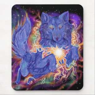 Tapis De Souris Loup cosmique