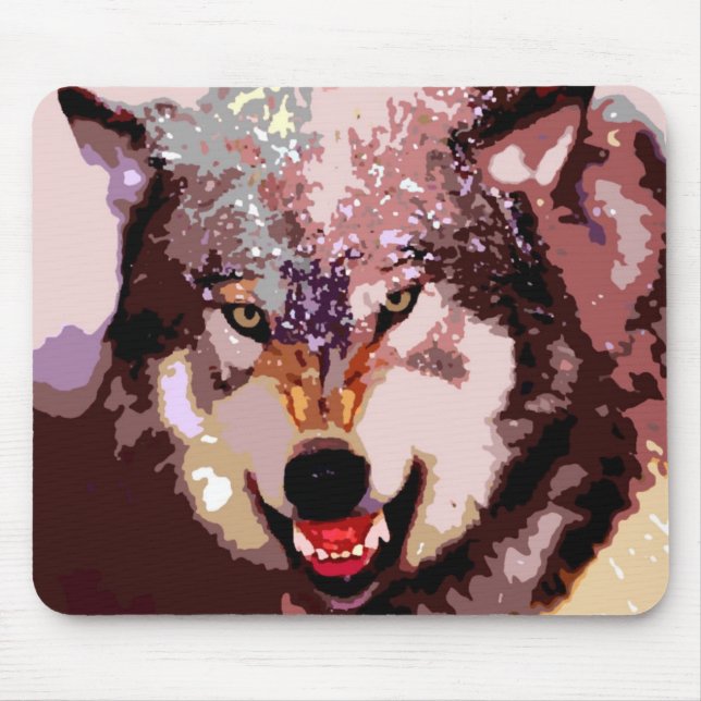 Tapis De Souris Loup en neige (Devant)