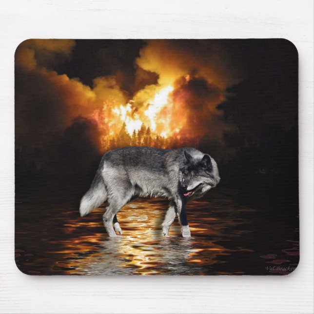 Tapis De Souris Loup gris Mousepad (Devant)