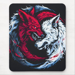 Tapis De Souris Loup lunaire double sauvage