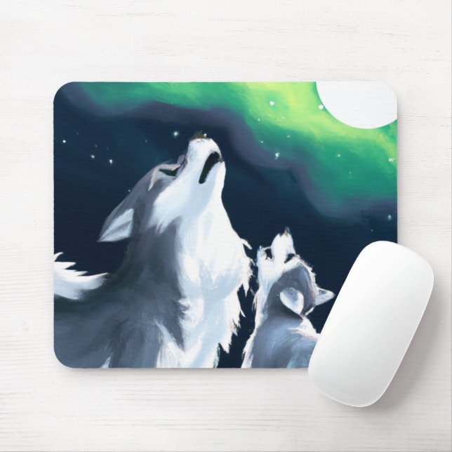 Tapis De Souris Loup mou et canard à Pleine lune (Avec souris)