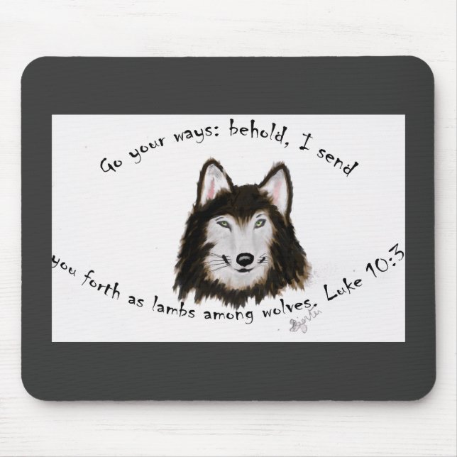 Tapis De Souris Loup Mousepad religieux (Devant)