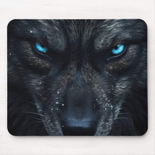 Tapis De Souris "Loup noir" (Devant)