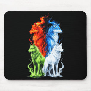 Tapis De Souris Loups Colorés Mignon Loup Hurlement Drôle Anima Sa
