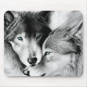 Tapis De Souris Loups dans l'amour Mousepad