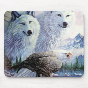 Tapis De Souris Loups et aigle
