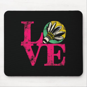 Tapis De Souris Love Badminton - Vintage Badminton Shuttl
