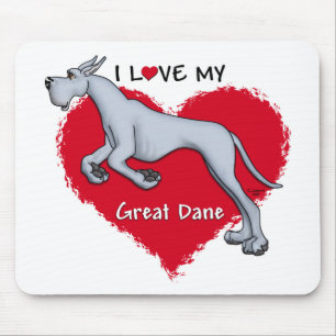 Tapis De Souris Love Blue Great Dane