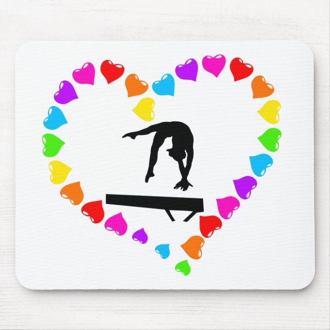 Tapis De Souris Love Gymnastique Souris pour ordinateur (Devant)