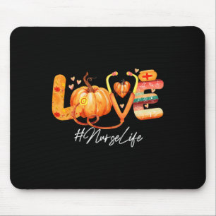 Tapis De Souris Love Nurse Life Citrouille Automne Automne Thanksg
