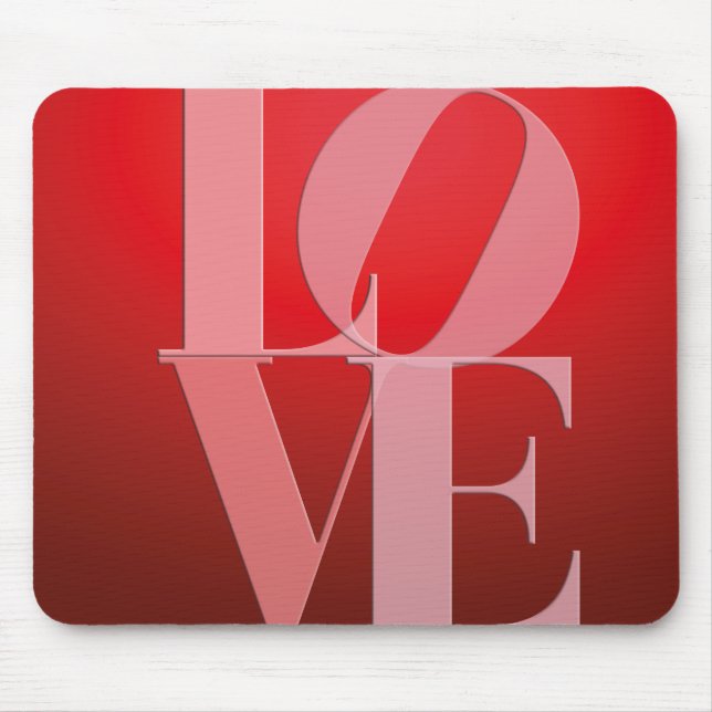 Tapis De Souris Love Romance Rouge rose (Devant)