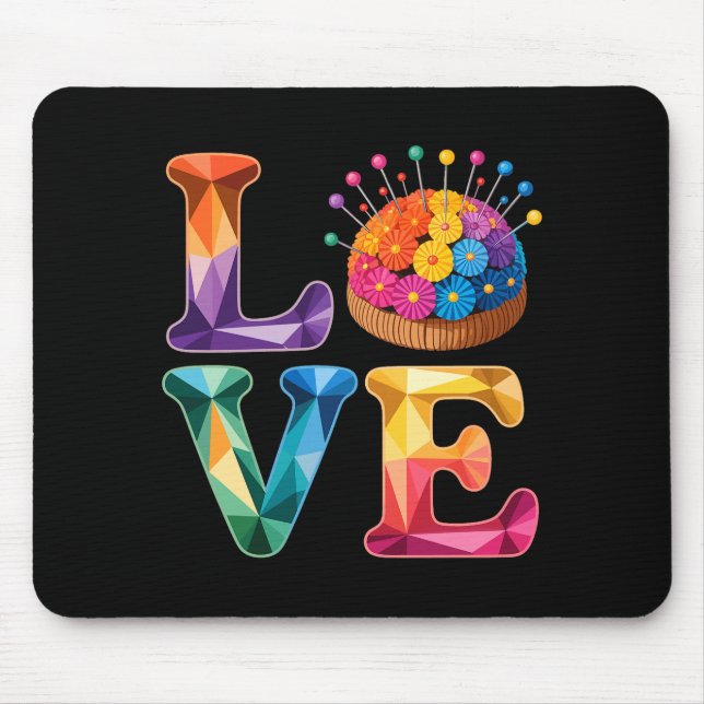 Tapis De Souris Love Sewing Quilting N Cushion Rainbow Crafter Wom (Devant)