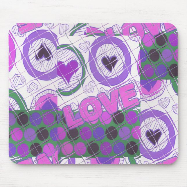 Tapis De Souris Lovely Love Heart Motif Art Imprimer (Devant)