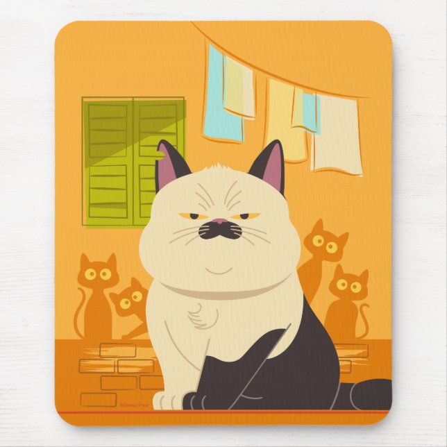 Tapis De Souris Luca | Illustration de chat Machiavelli (Devant)