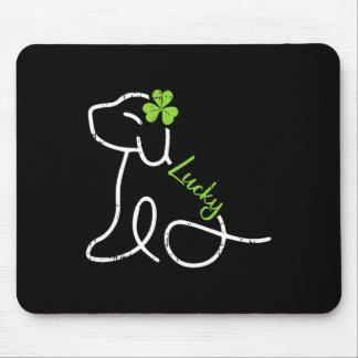 Tapis De Souris Lucky Dog St Patricks Day Cute Irish Puppy Shamroc