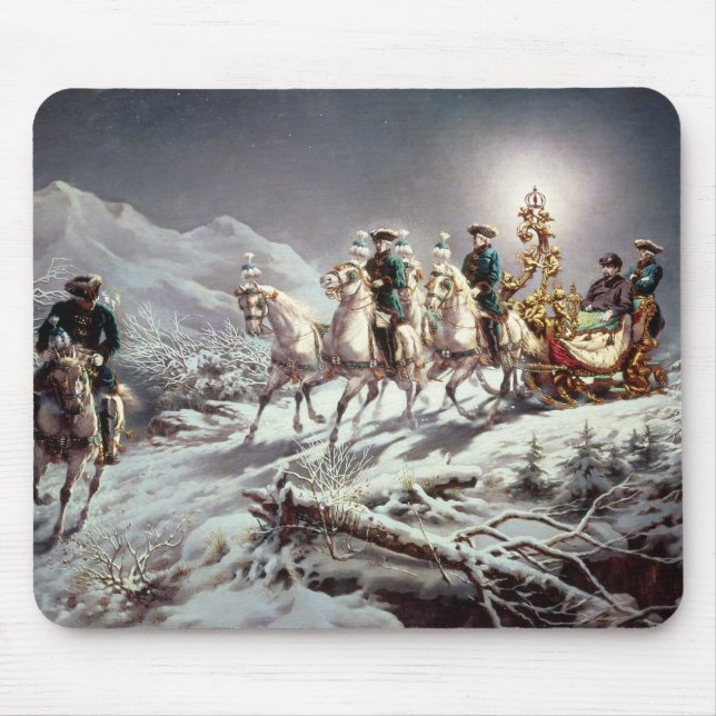 Tapis De Souris Ludwig II de la Bavière Sleighing la nuit (Devant)