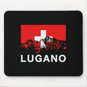 Tapis De Souris Lugano Suisse Drapeau suisse Ski