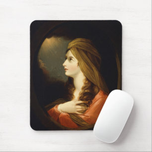 Tapis De Souris Lumière Céleste Lunatique Dame au Turban Rouge Art