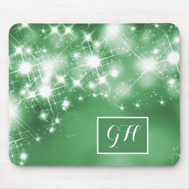 Tapis De Souris Lumières de l'étoile brillante sur le Monogramme v (Devant)