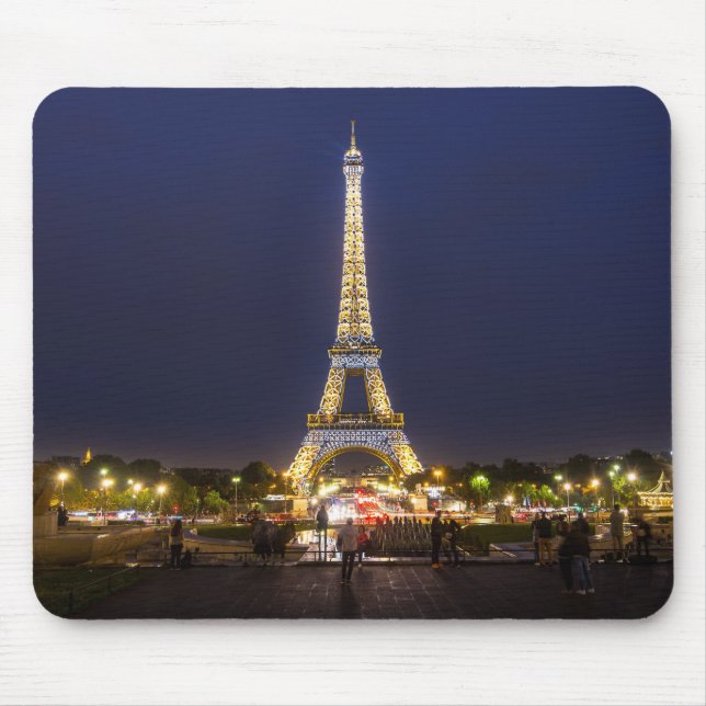 Tapis De Souris Lumières de nuit de Tour Eiffel de Paris (Devant)